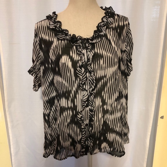 Style & Co. Tops Vintage 9s Blouse Style And Co Sheer Black And